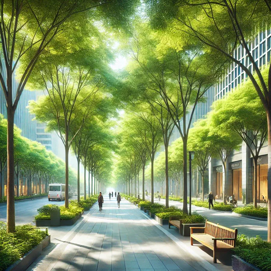 Linnapuude allee LANECO2 projekti illustratsioonil